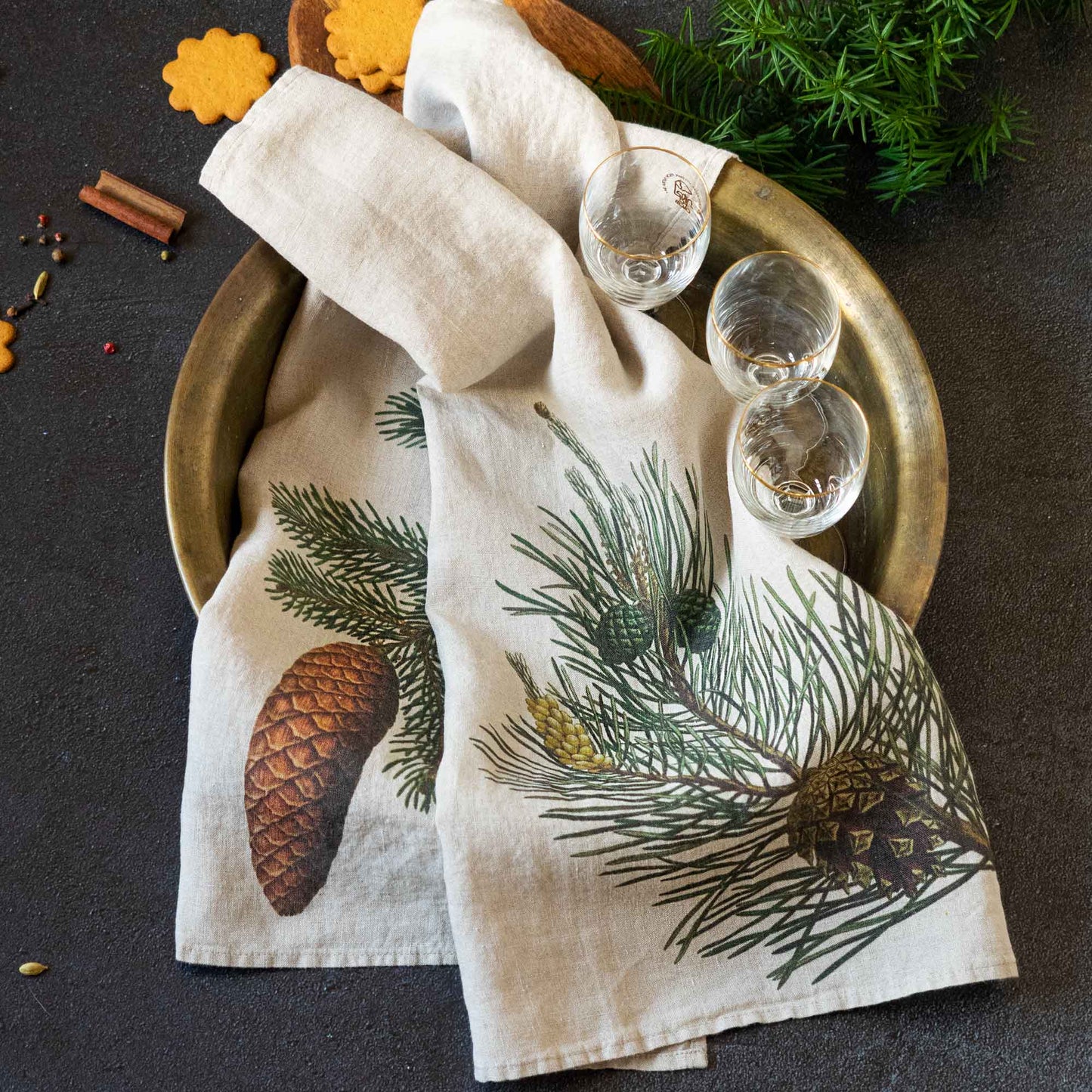 Linen Kitchen Towels SPRUCE & PINE Set of 2