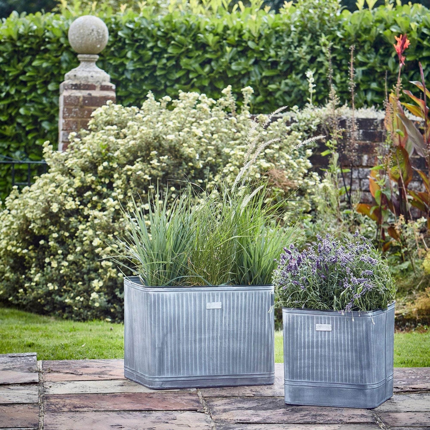 Outdoor Hampton Square Galvanised Metal Planter