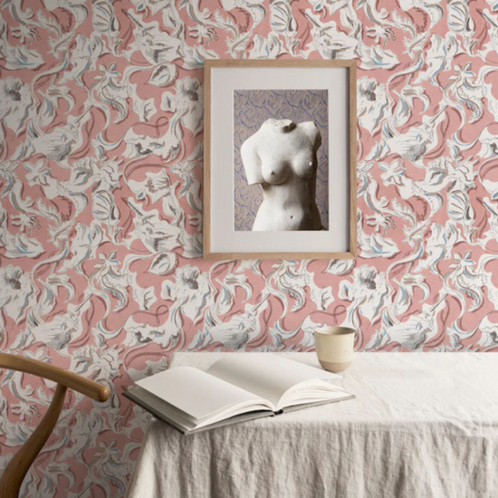 Dali's Mermaid - Blush - Wallpaper