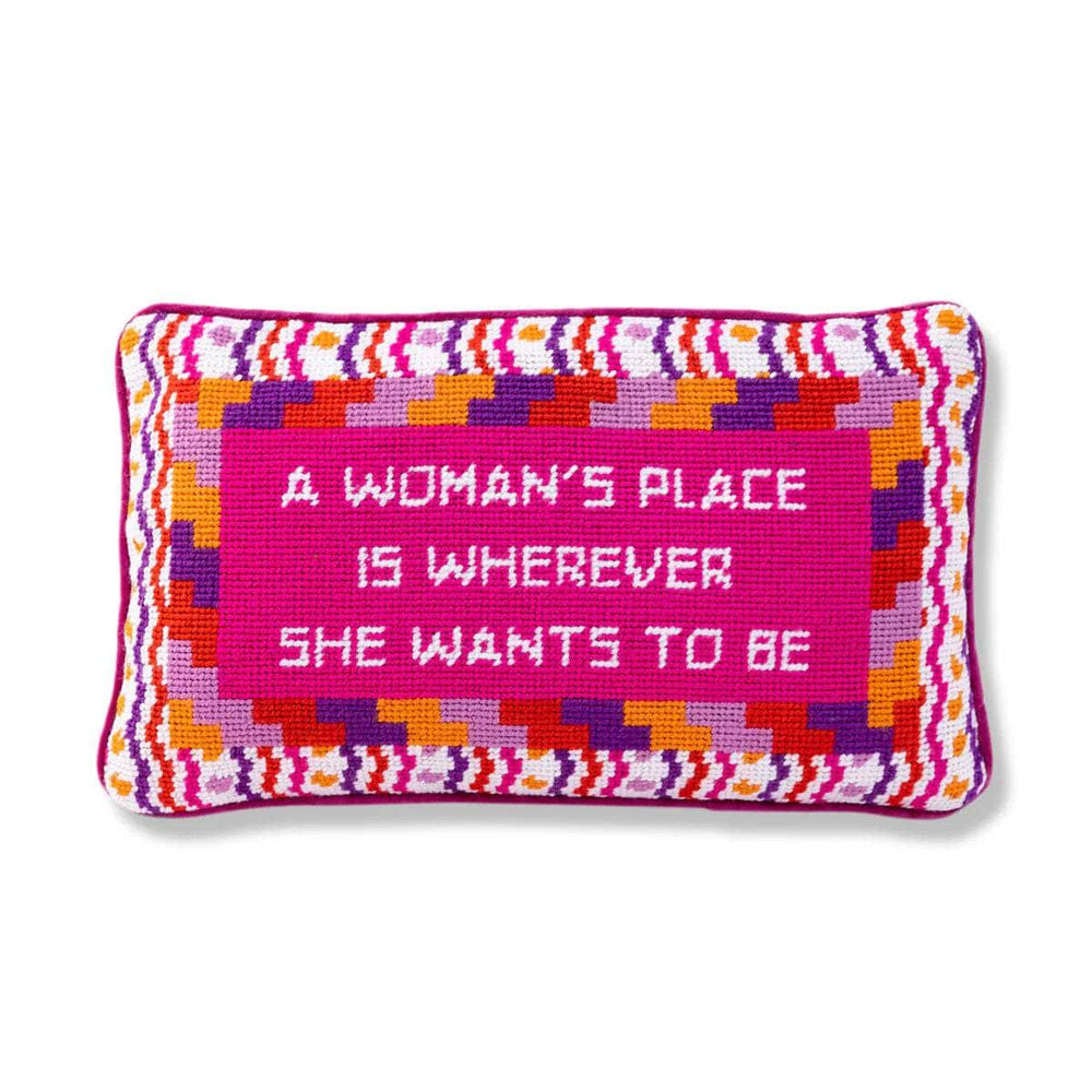 Wherever She Wants Needlepoint Pillow