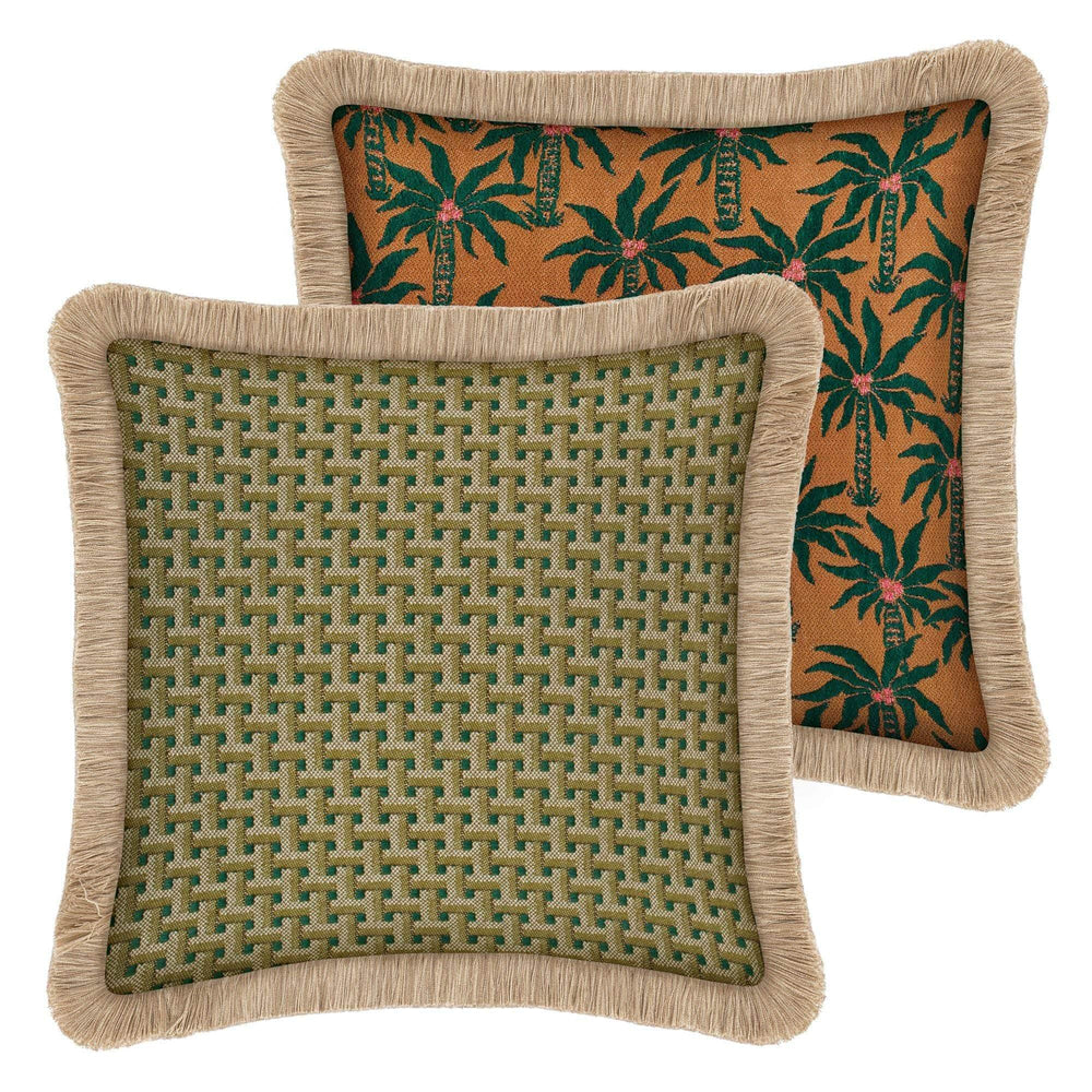 Double sided cushion Janis Moss & Olive x Laura Moss & Caramel