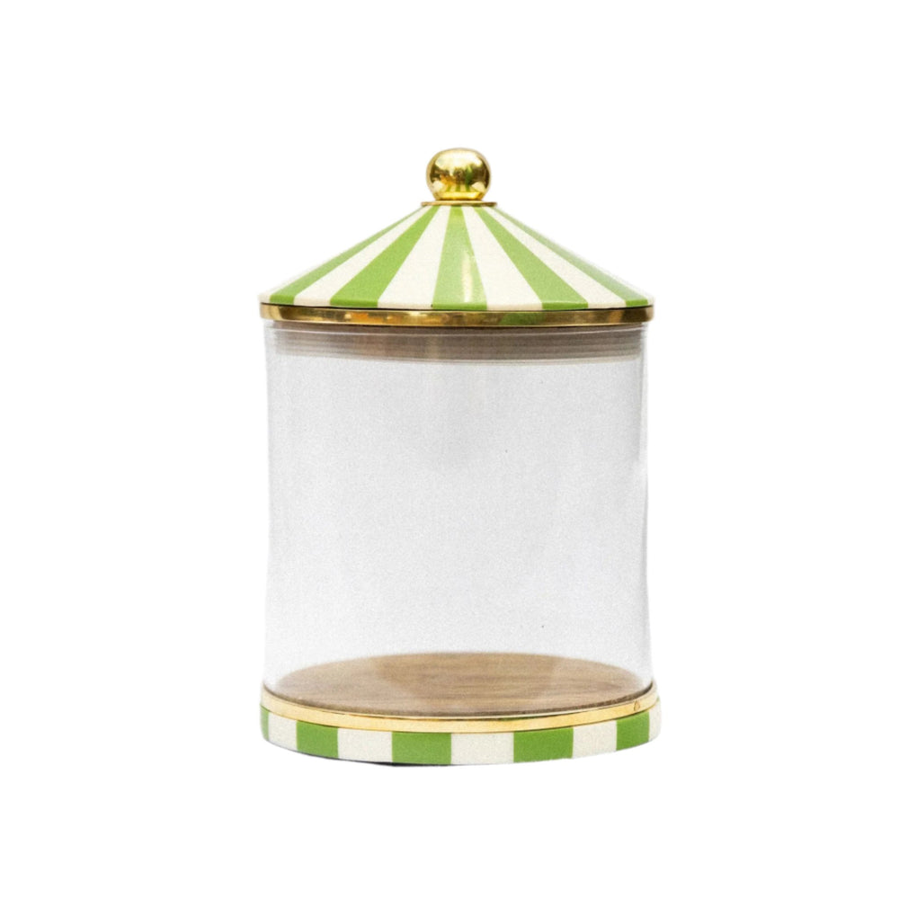 Circus Storage Jar - Green and White