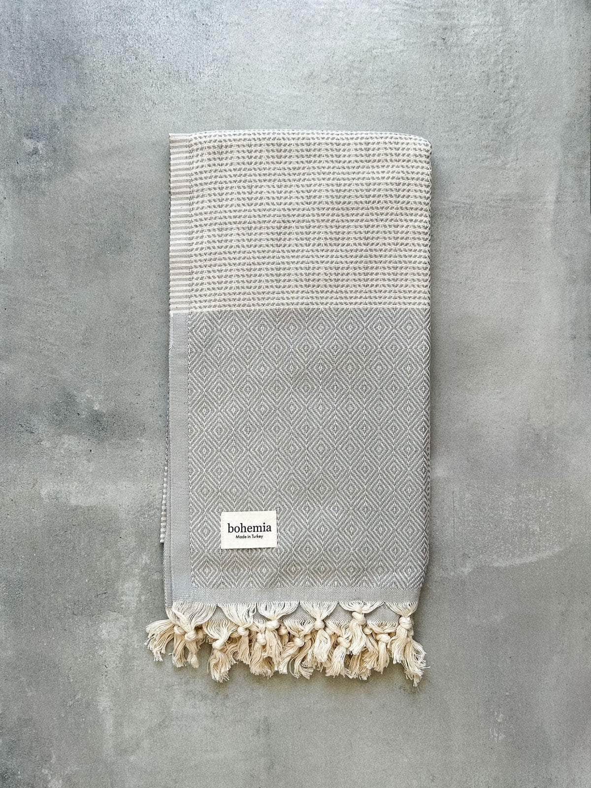 Nordic Dot Hammam Towel - Pearl Grey