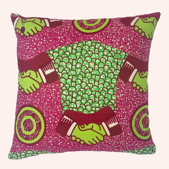 Ankara Shaking Hands Cushion