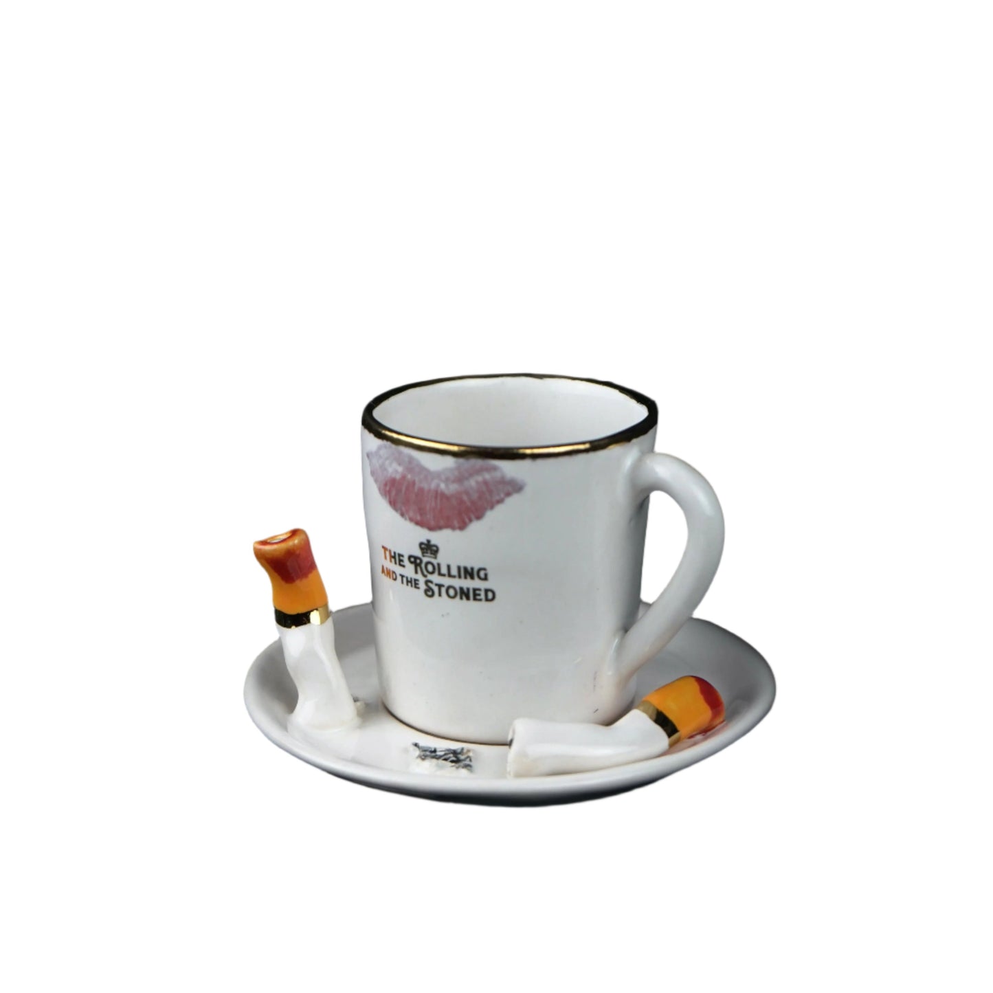 Lipstick Ciggy & Stain Espresso Cup & Saucer