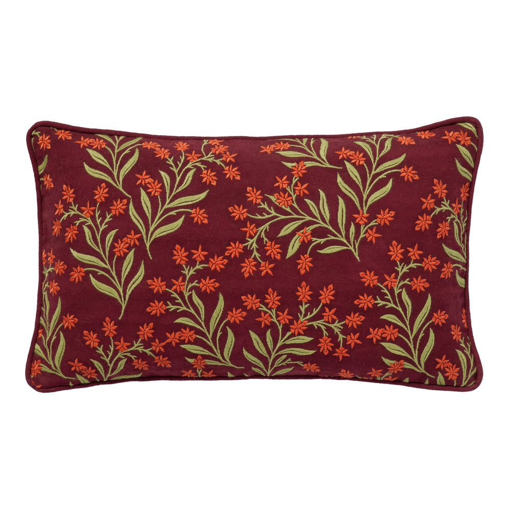 Double Sided Cushion Audrey Burgundy & Fern