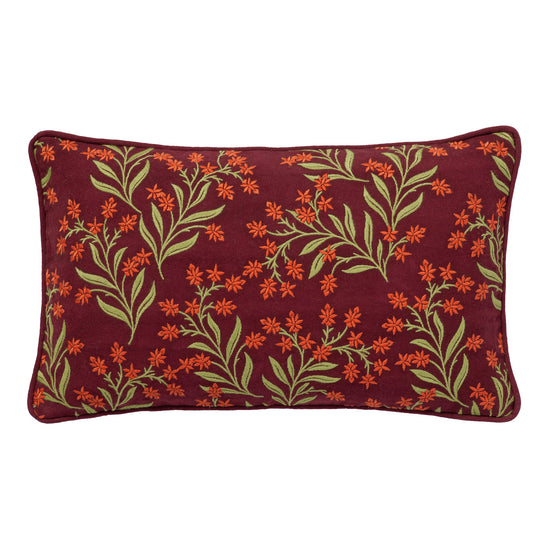 Double Sided Cushion Audrey Burgundy & Fern