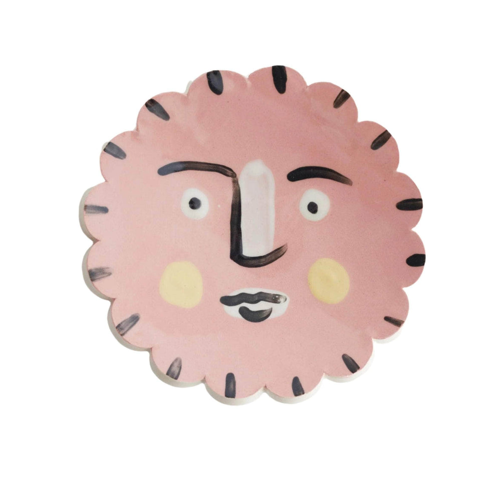 Face Scalloped Round Trinket Dish