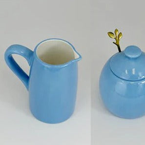 Sugar Bowl and Milk Jug Set Sky Blue