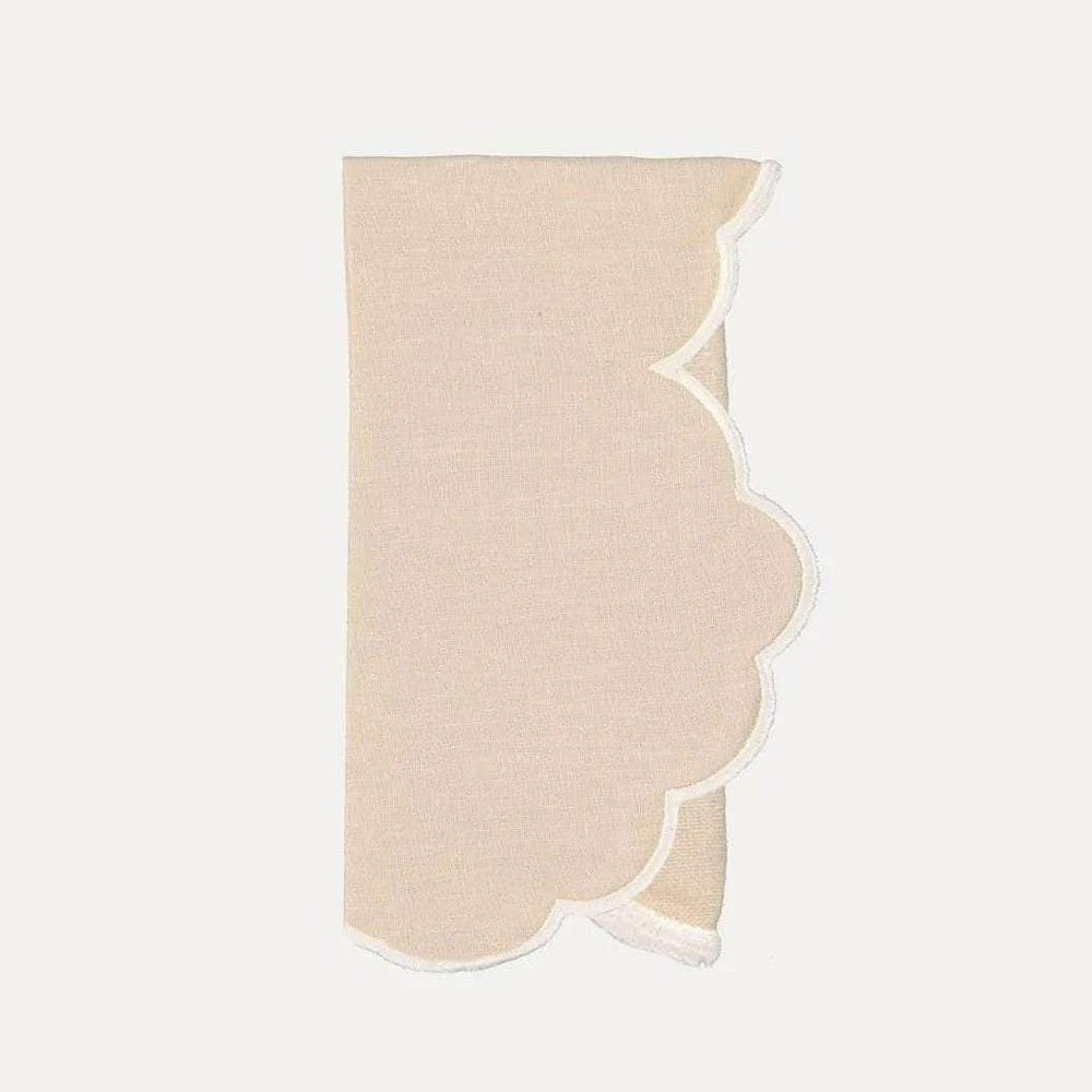 Iris Napkin, Beige with White