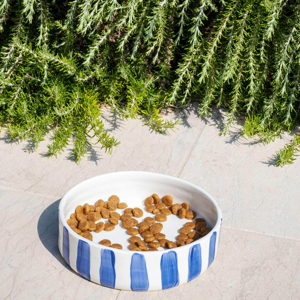 Blue Stripes Cat Bowl