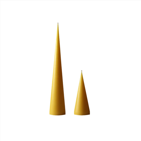 Double Cone Candles - Yellow