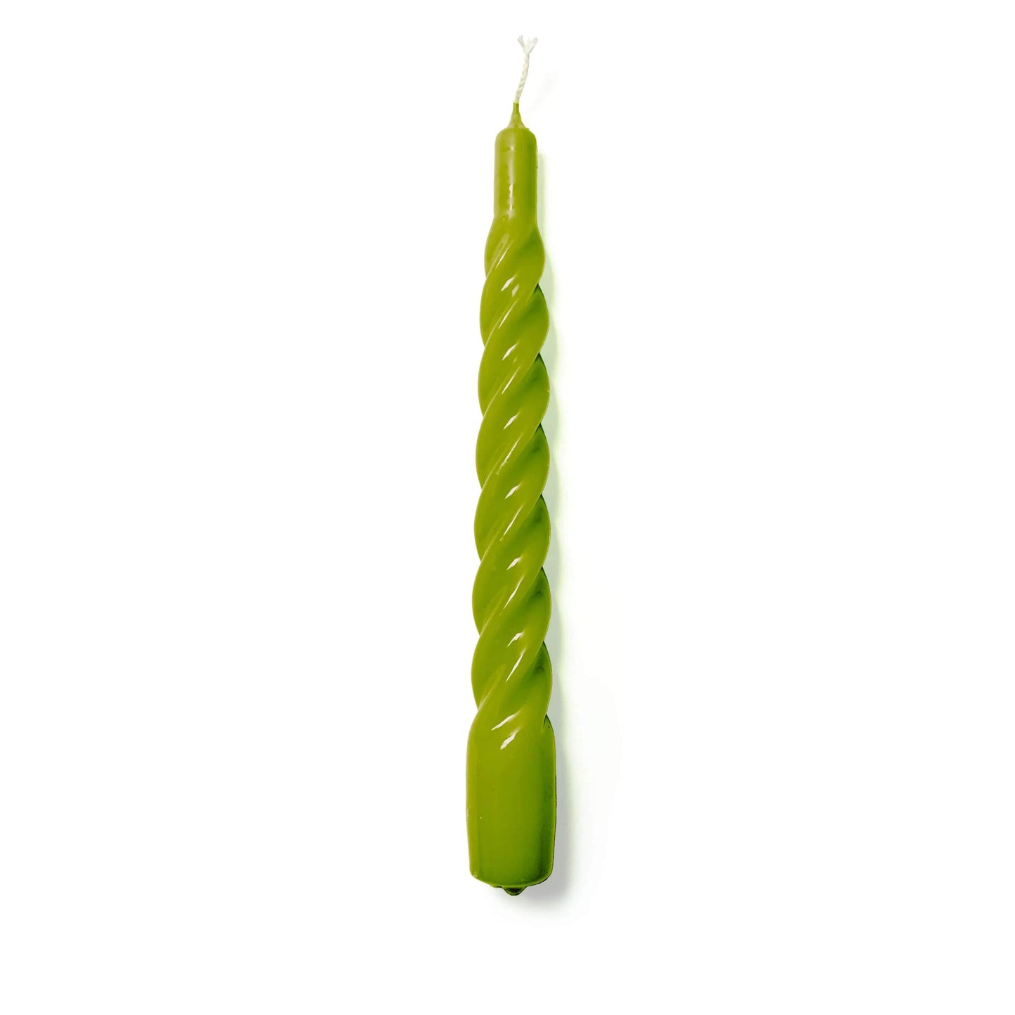 Olive Green Twisted Gloss Candles - Set of 6