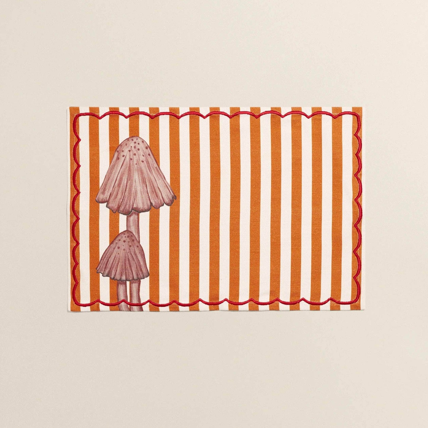 Orange Striped Mushroom Egiptia Placemat