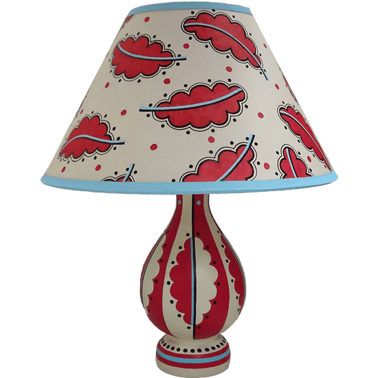 Oak Leaf Vase Lamp - Red Blue