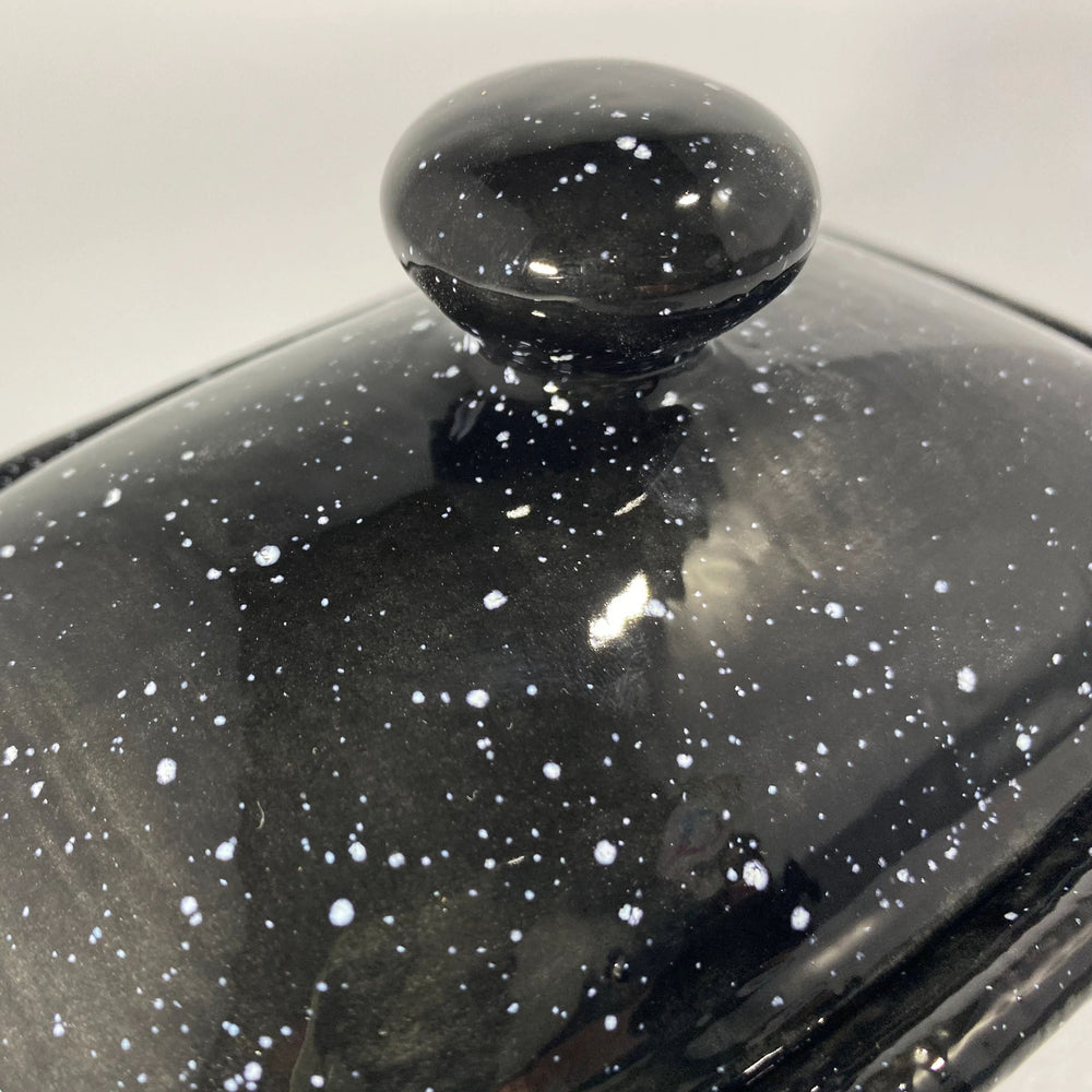 Butter Dish with Lid - Black Speckle Glaze