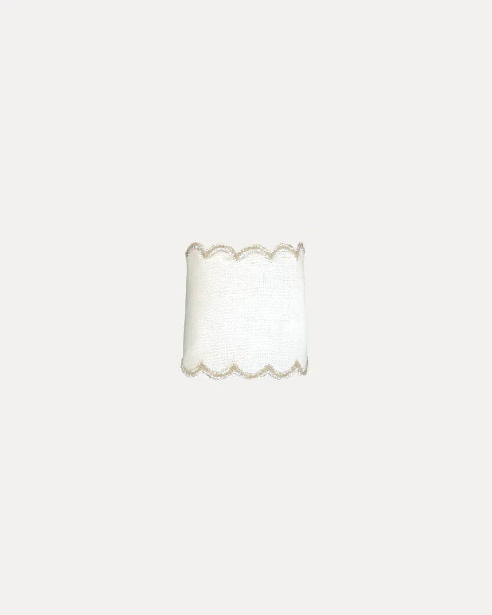 Personalized White and Gold Linen Napkin Ring