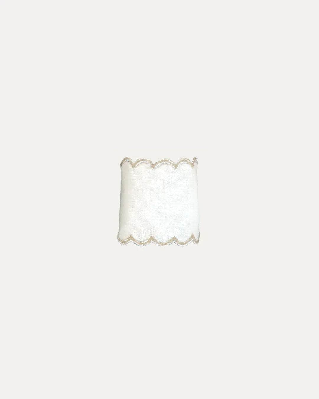 Personalized White and Gold Linen Napkin Ring