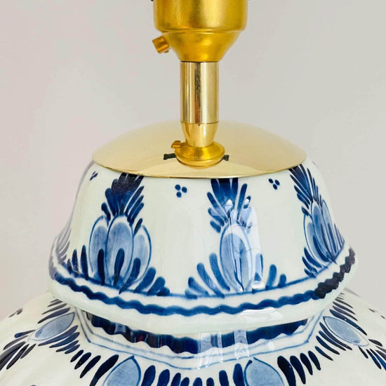 Antique Delft Table Lamp