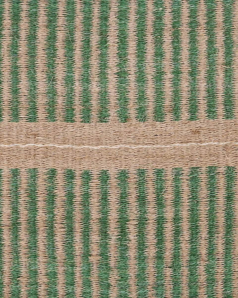 WAVU: Green, Natural & White Stripe Woven Sisal Doormat