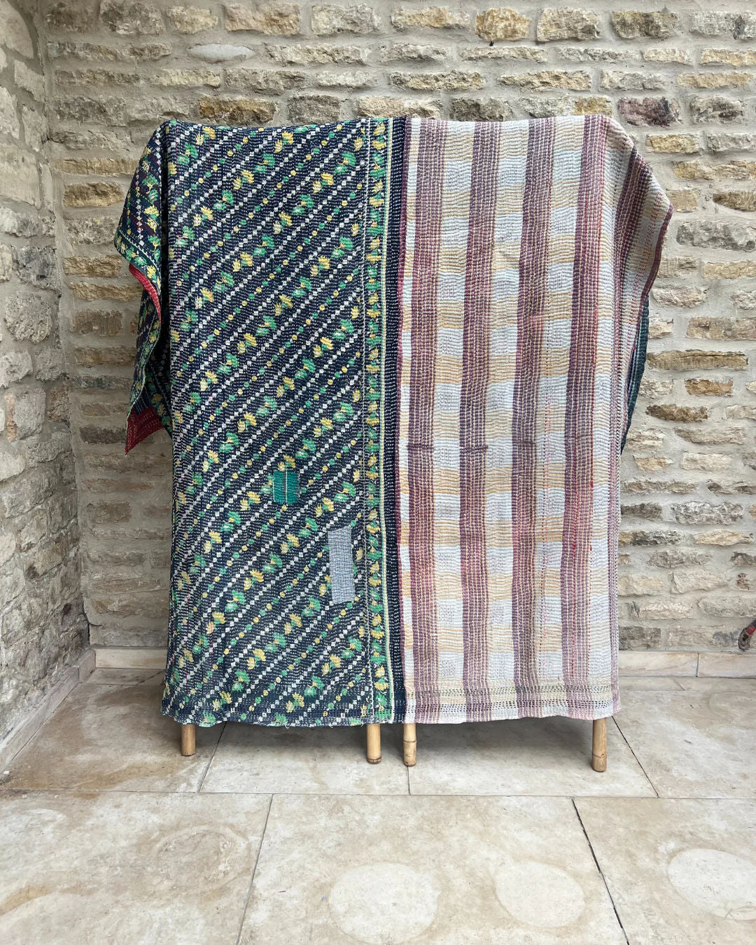 Patchwork Kantha Quilt No. 029