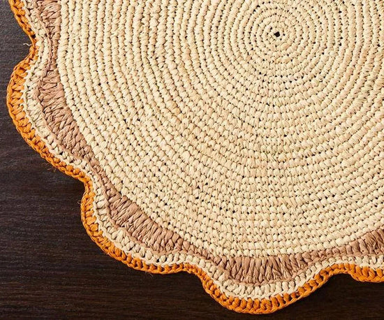 Eco-Friendly Custom Made Placemats & Crocheted Raffia Coasters - Handmade Table Mats