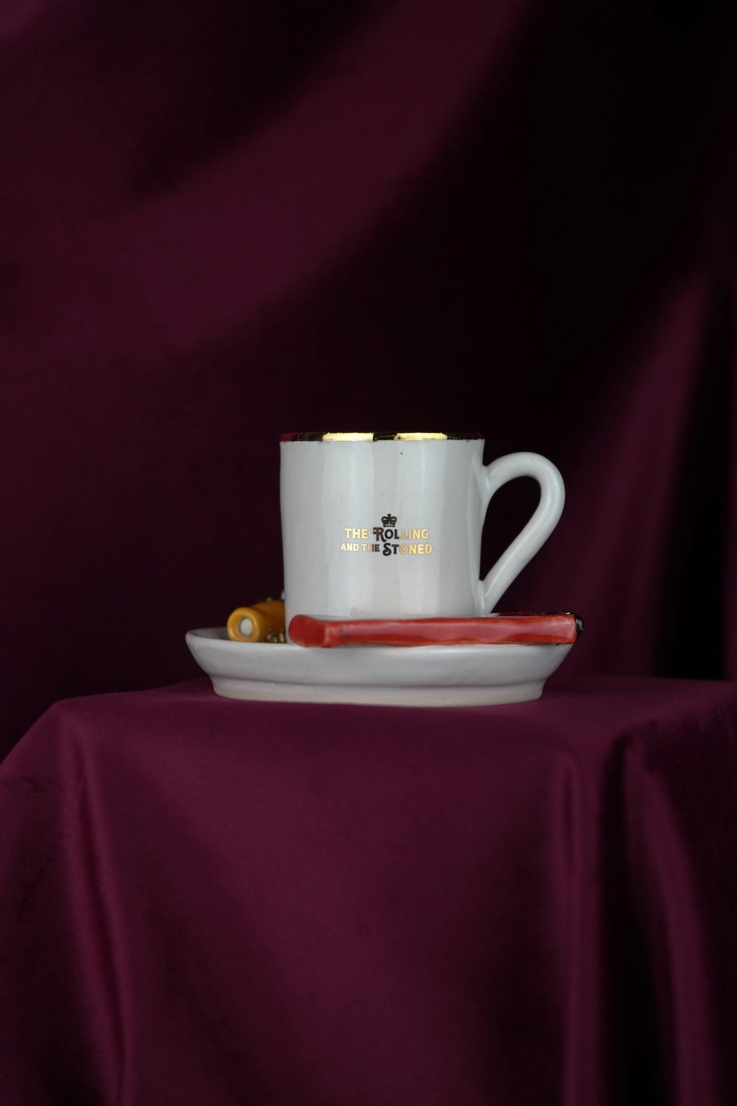 Branded Red Lighter Espresso Cup & Saucer