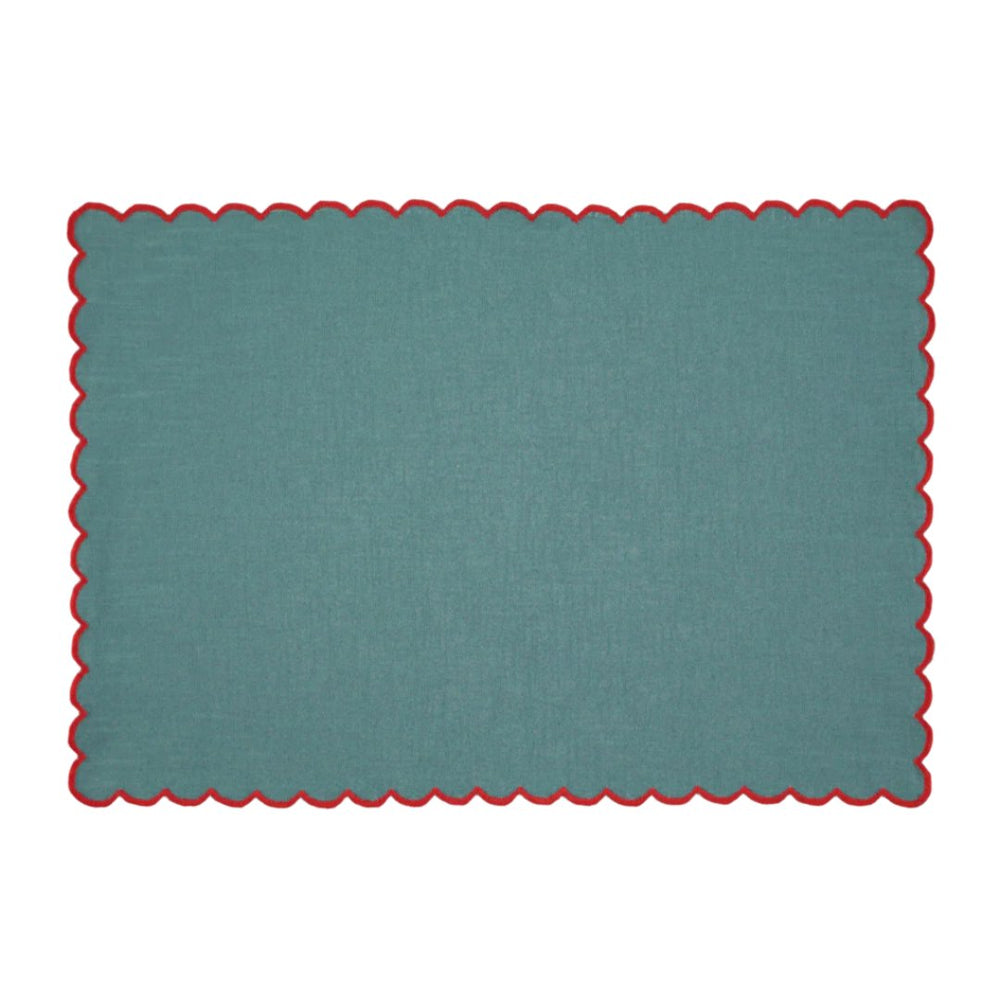 Aurora Placemat, Blue with Red