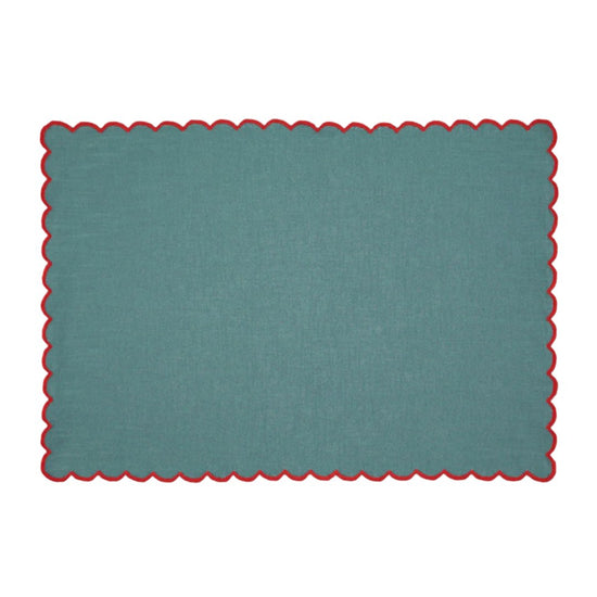 Aurora Placemat, Blue with Red