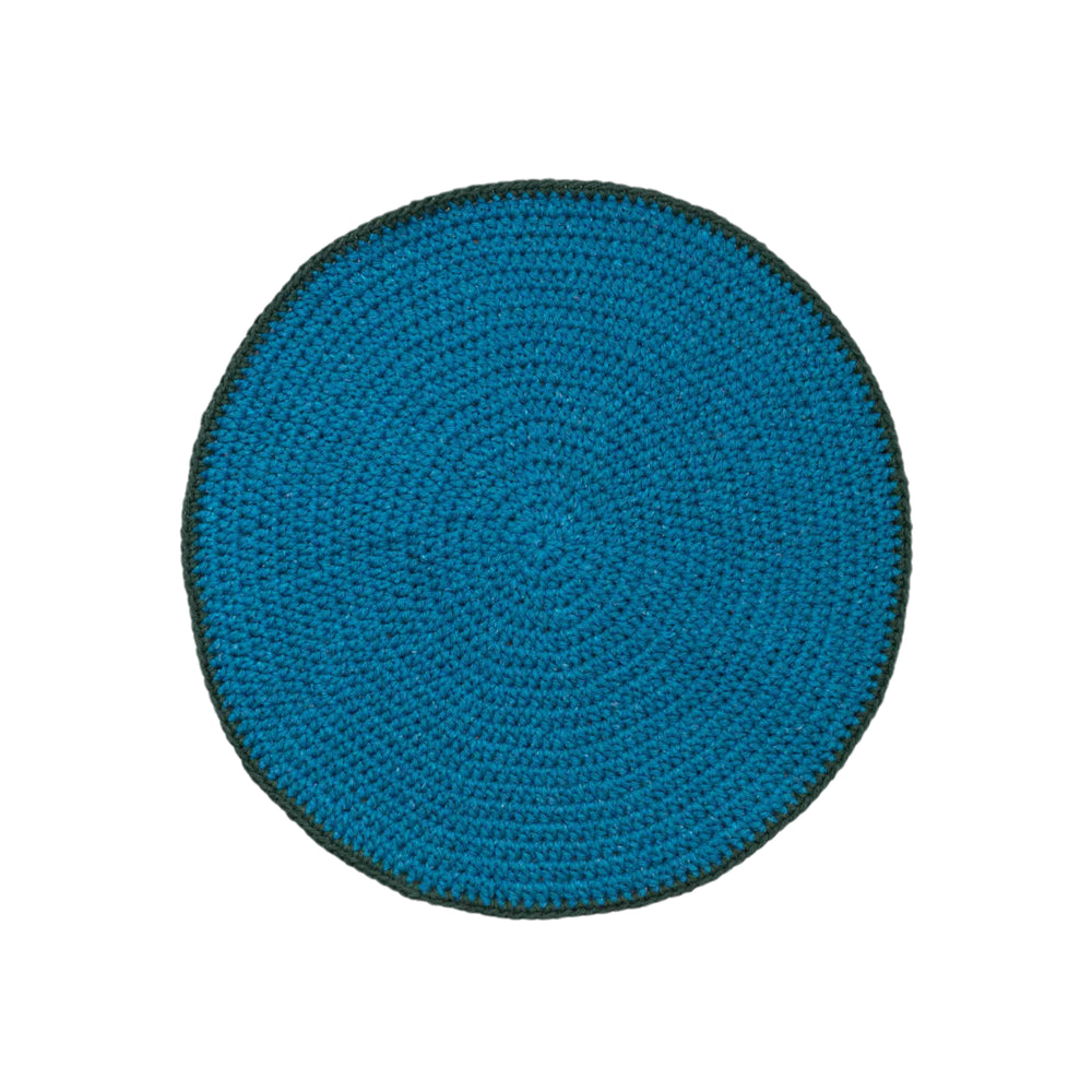 Crochet Round Placemat, Set of 4 - Petrol Blue