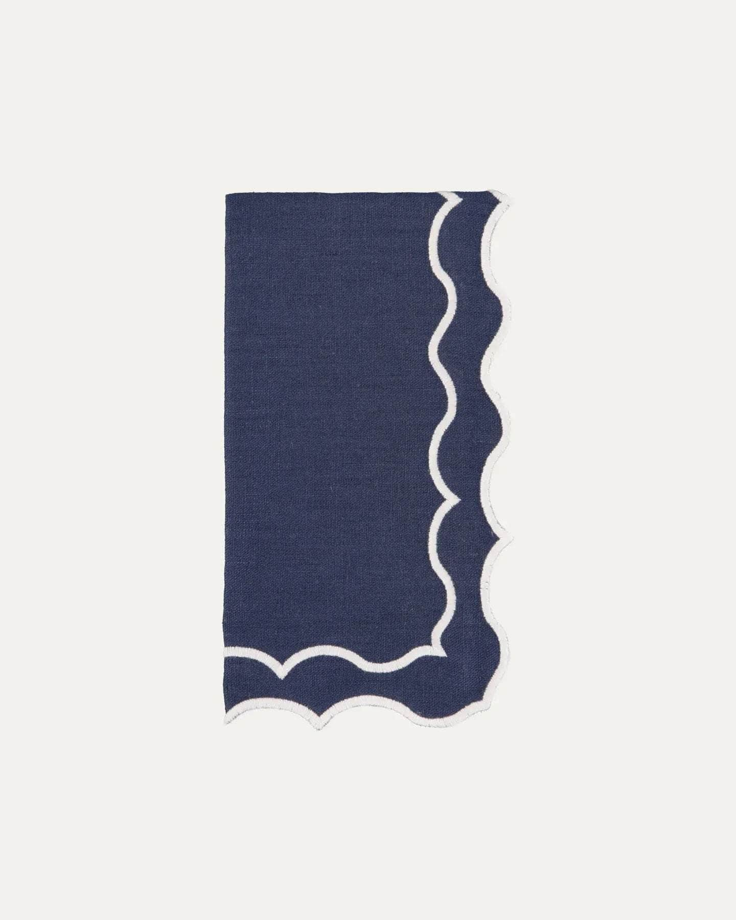 Navy Napkin, Blue with White