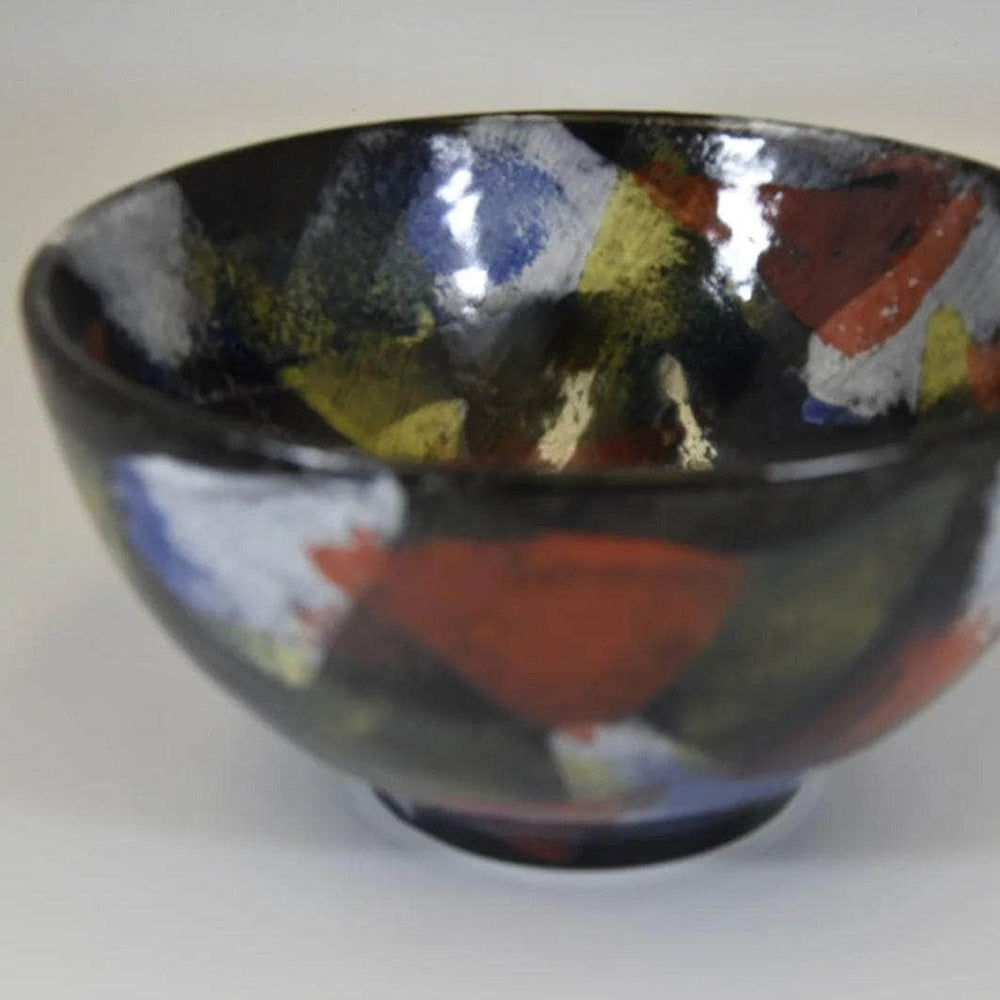 Ceramic Fruit Bowl Abstract Glaze