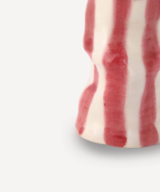 Ruby Candy Stripe Candle Holder