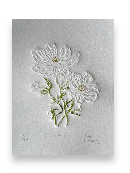 Limited Edition Cosmos Flower of the Month Embossing and Drawing