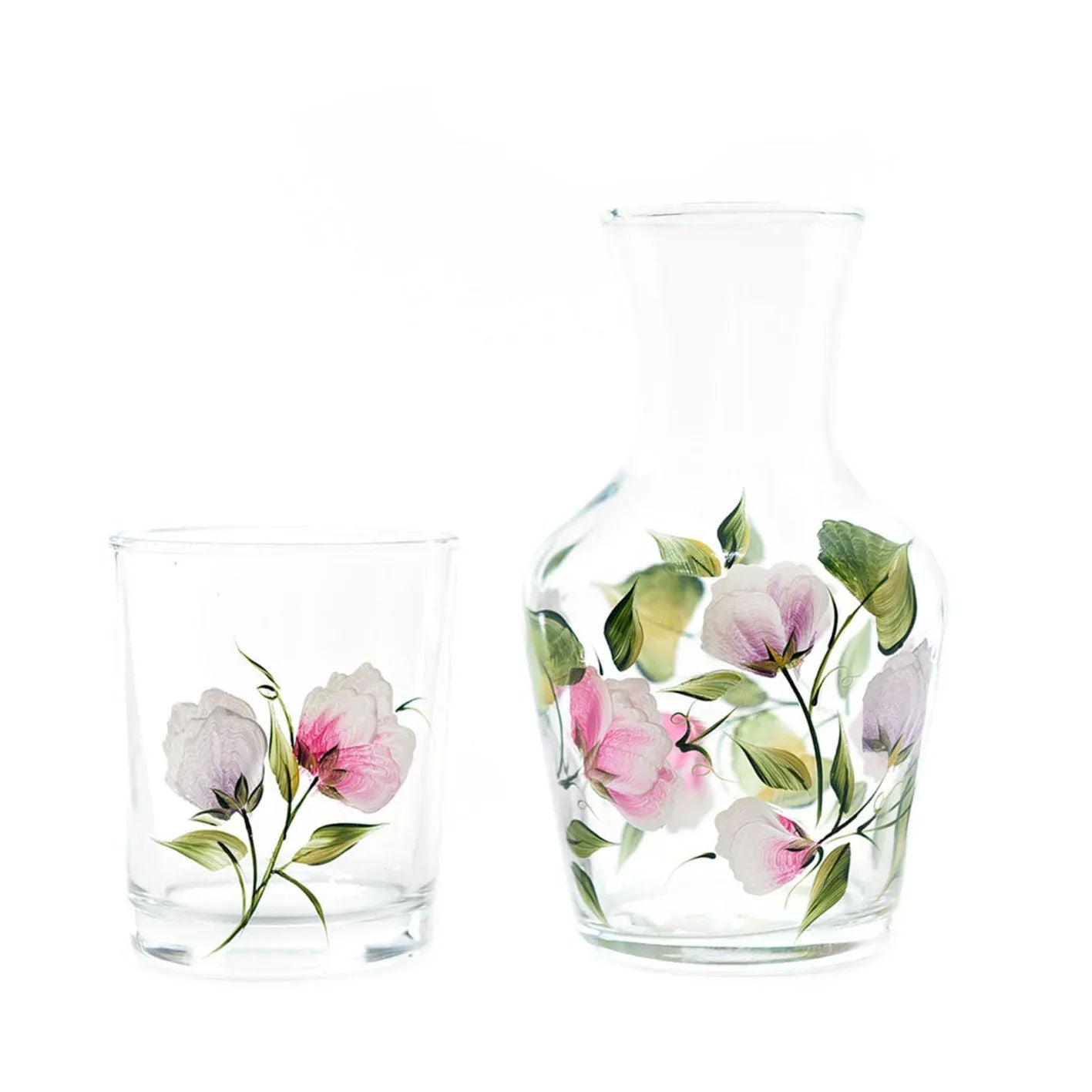 Sweet Pea Carafe And Tumbler