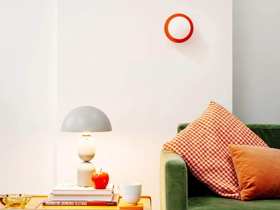 Peel orange opal disk wall light