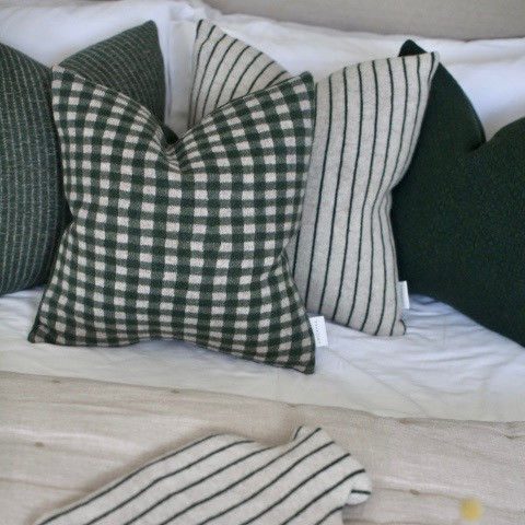 Green Bold Stripe Cushion