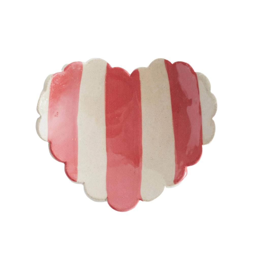 Duci Heart Striped Trinket Dish Red