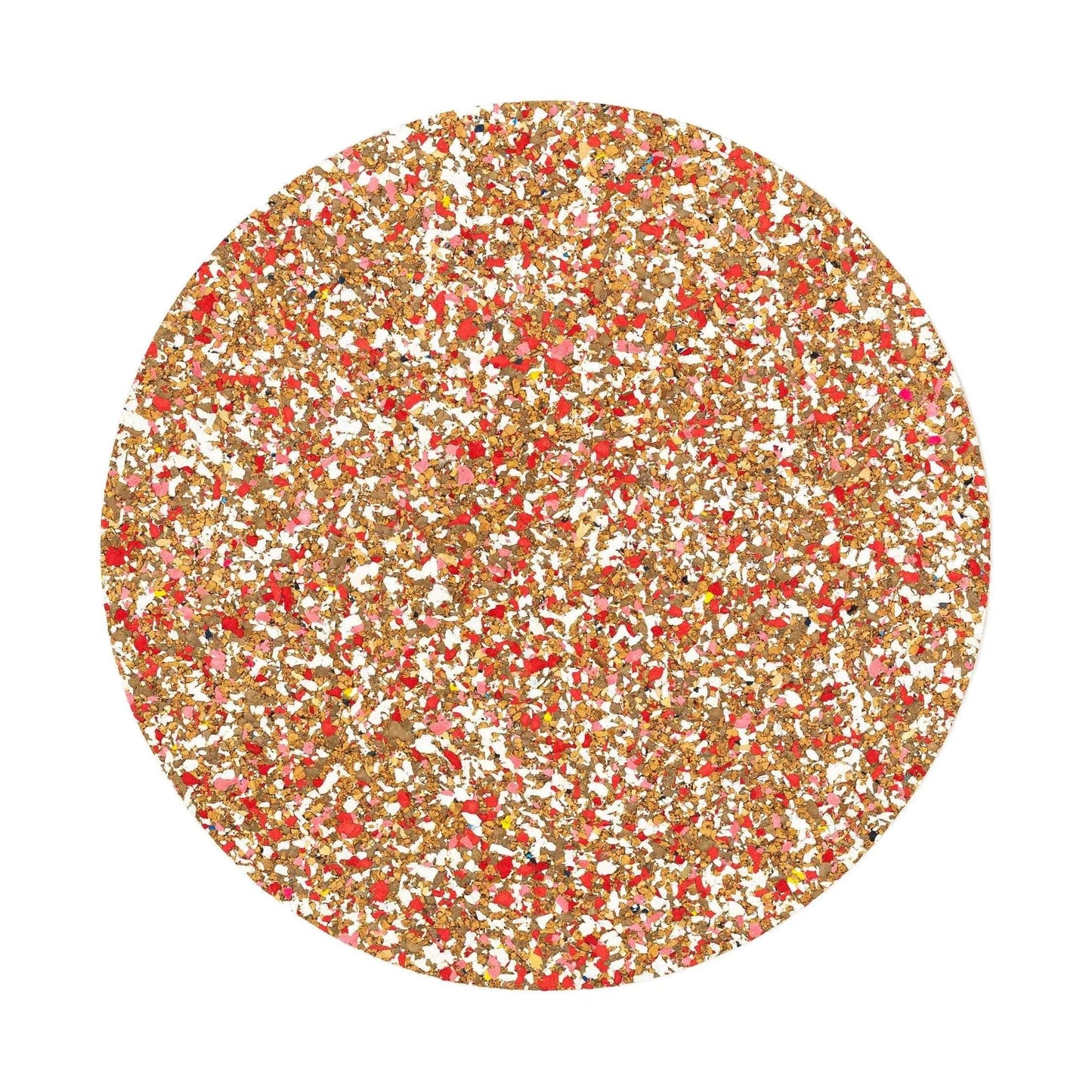 Red Round Speckled Cork Placemat