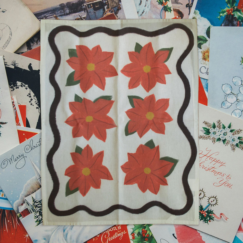 Poinsettia Tea Towel