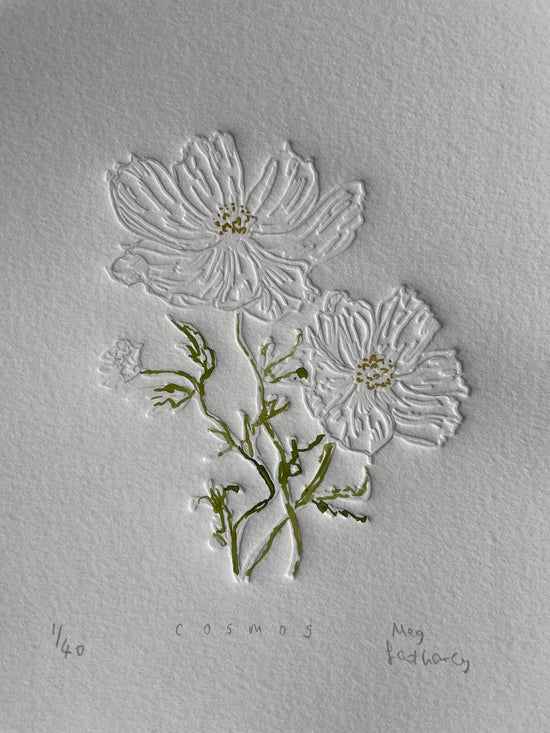 Limited Edition Cosmos Flower of the Month Embossing and Drawing