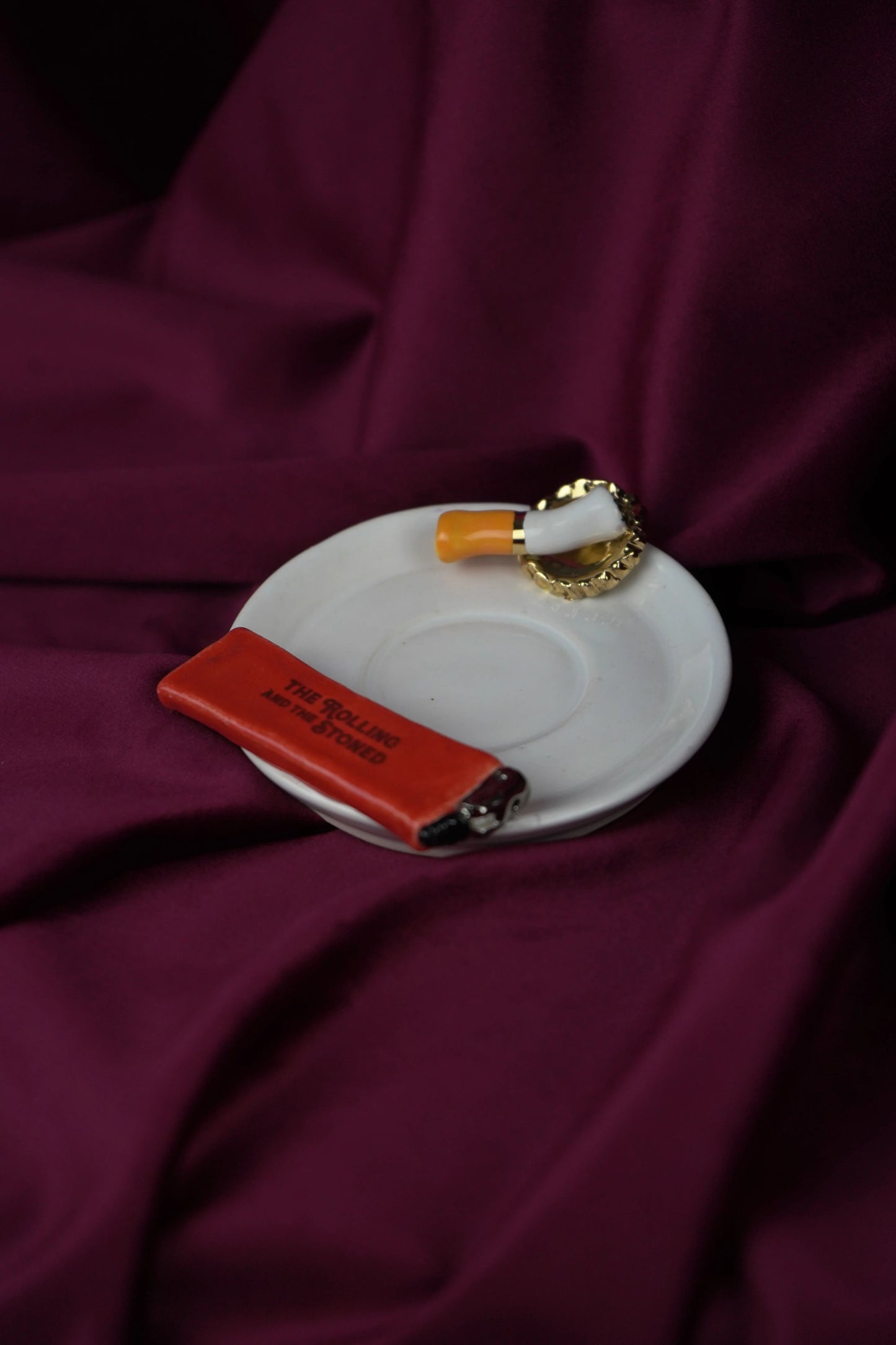 Branded Red Lighter Espresso Cup & Saucer