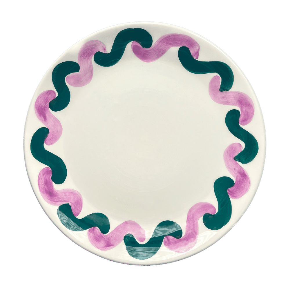 Onda Serving Plate - Lilac & Green