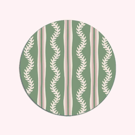 Green & Pink Vines Coasters