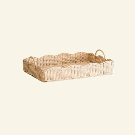 Rattan Scalloped Tray (Natural)