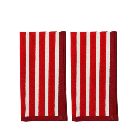 Block Stripe Napkins - Red / White