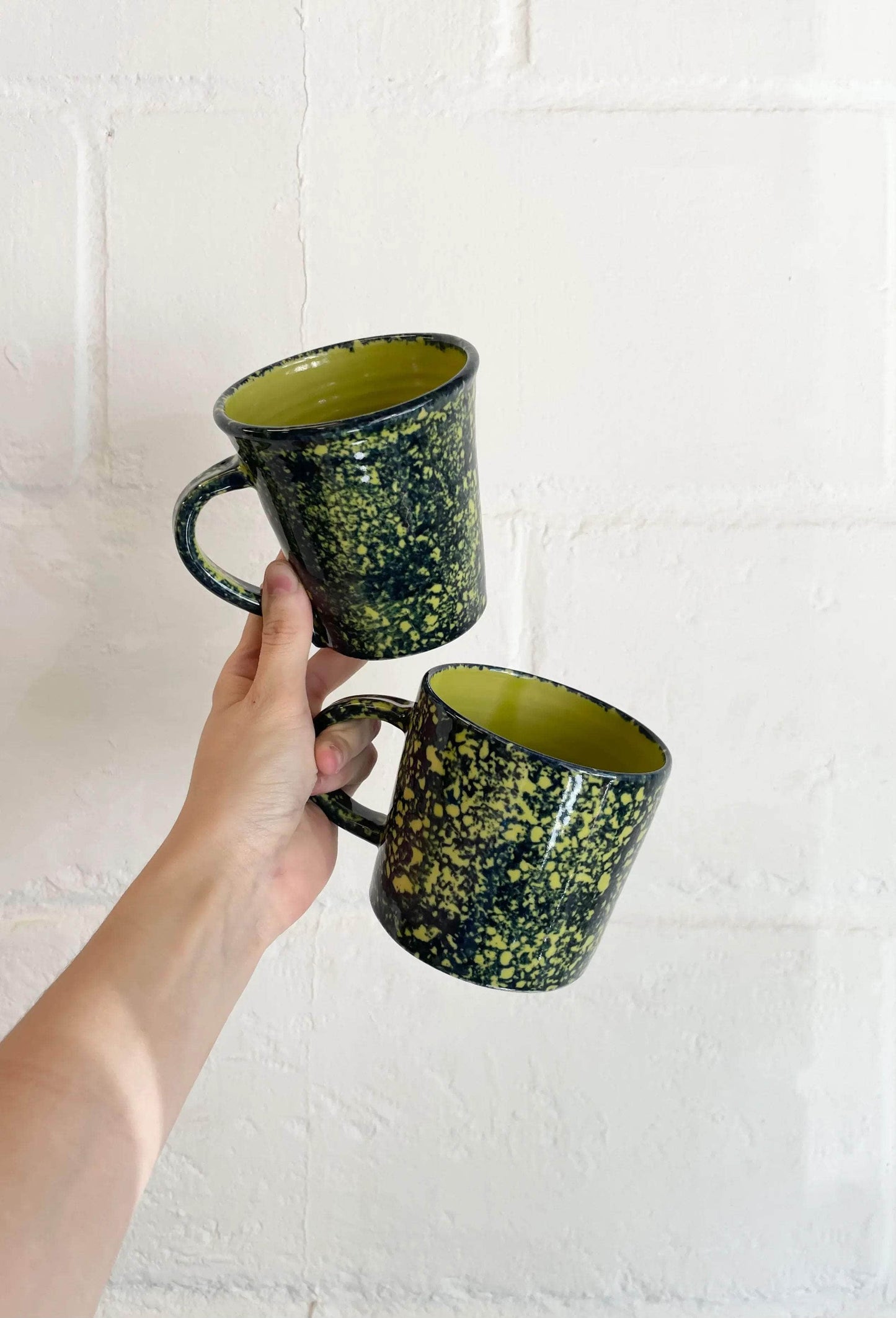 Cobalt Sponged Mug - Lime