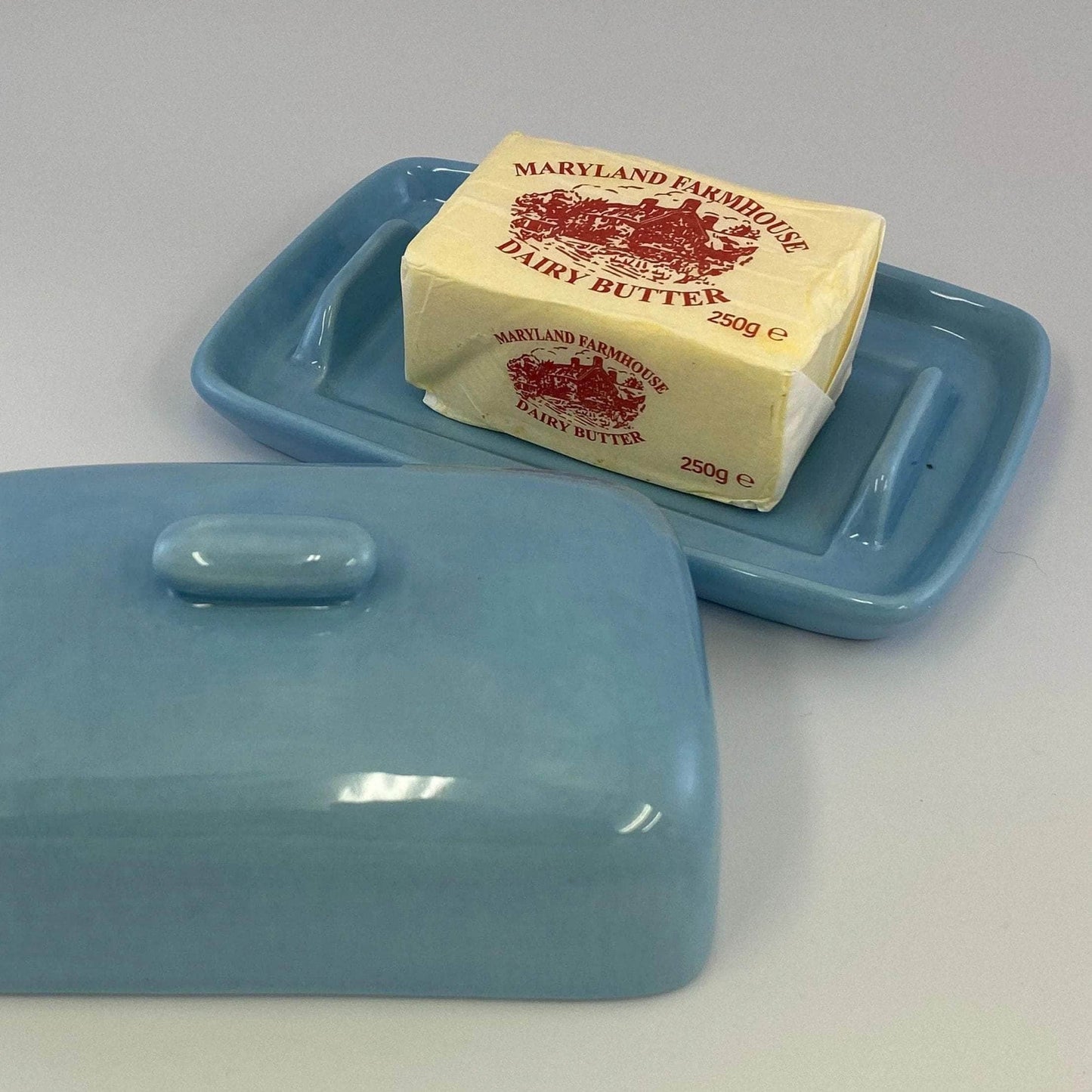 Butter Dish, Sugar Bowl and Cream Jug Set - Powder Blue