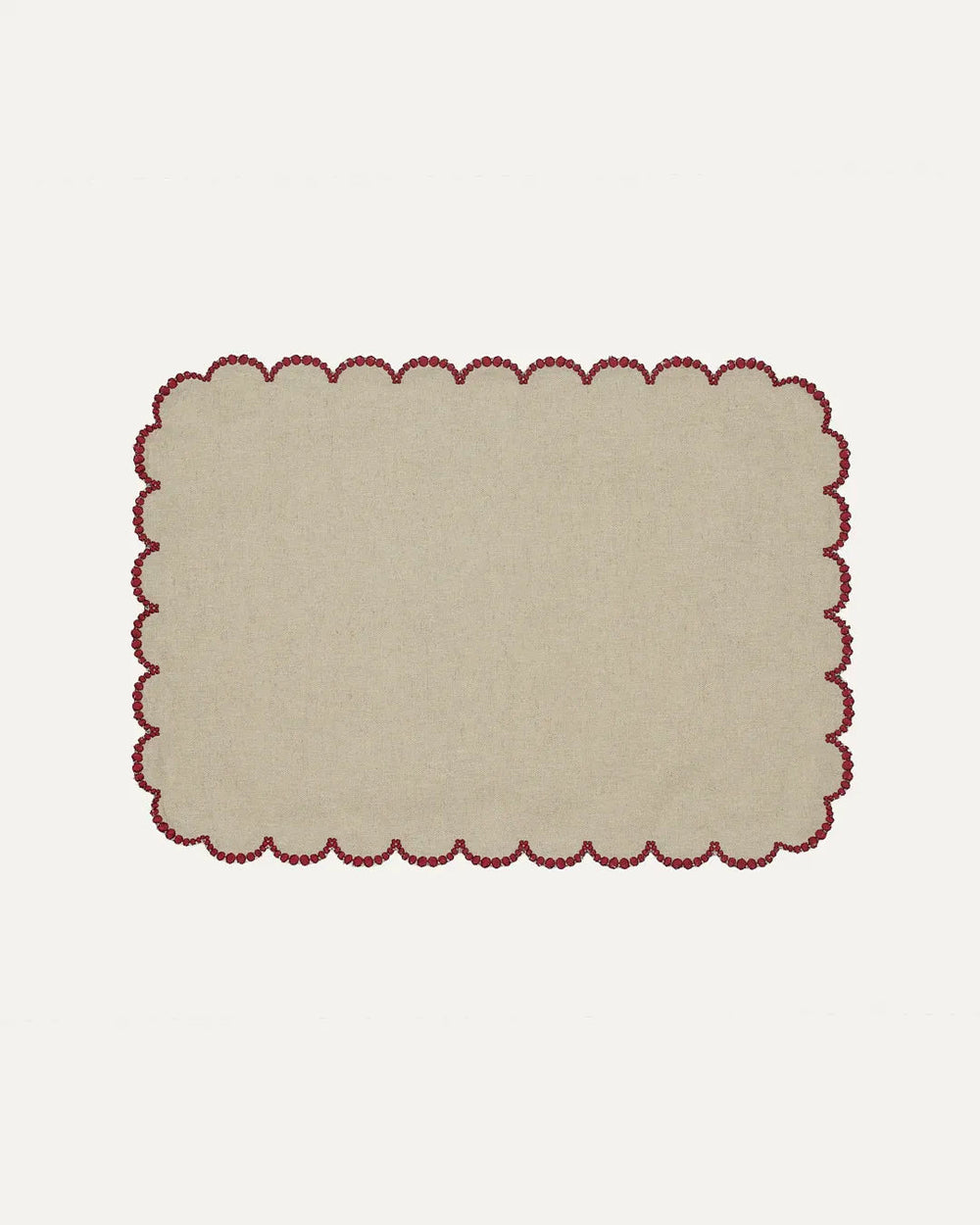 Luna Placemat, Beige with Bordeaux