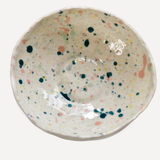 Handmade Mini Rainbow Splatter Ceramic Ring Dish